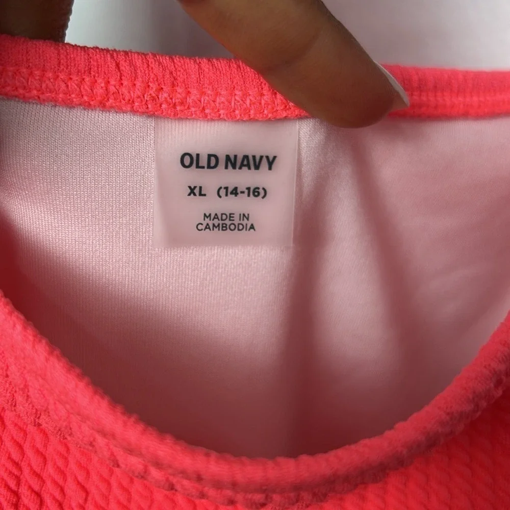Color-Block Cutout One-Piece Swimsuit for Girls Preppy   bathing suit size 14-16